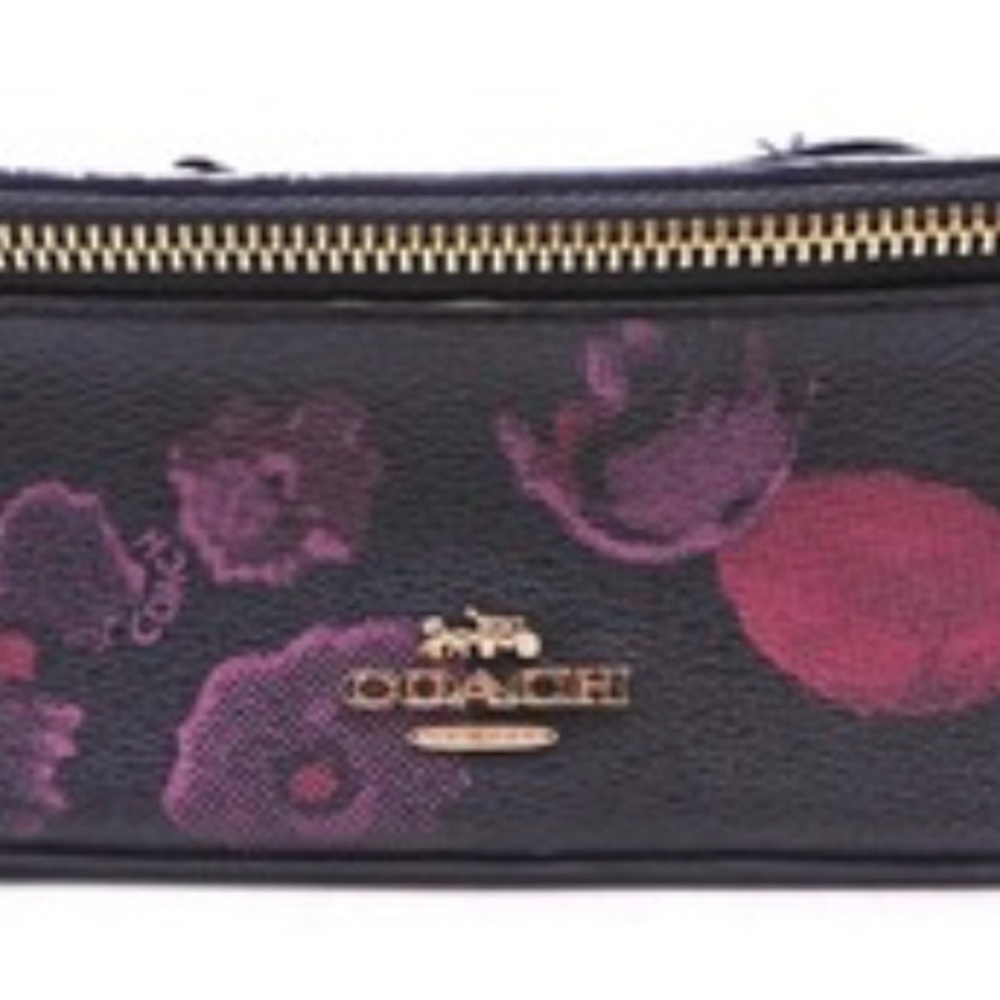 Coach Black and Purple Floral jewelry Case - Picture 2 of 3